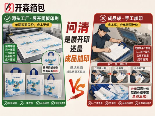 无纺布袋单面印和双面印价格一样